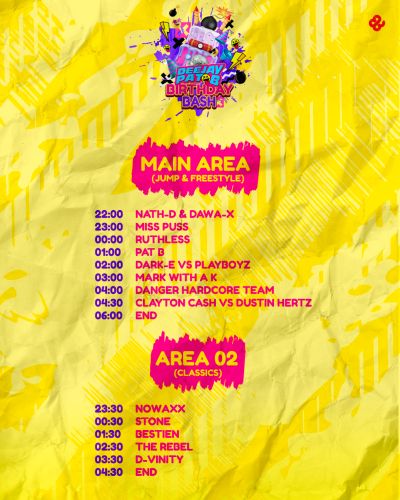 Pat B Birthday Bash | Timetable & extra tickets!